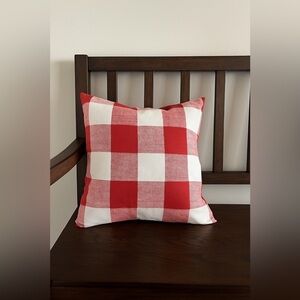 Set of 2 Red & White Buffalo Check Pillow Covers – 14” x 16.5